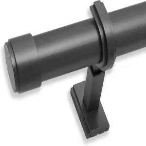 BlastHome 창문용 조절 불가능한 고급 커튼봉 1개의 1？4 막대 세트 3피트 고정 길이 무광 흑연