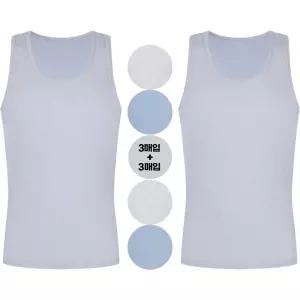 [폴밋]남성 속옷 조끼런닝 여름 쿨 인견 시원한 레이온 런닝 셔츠 6매 세트 국내산