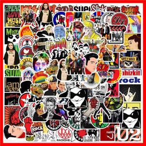 100PCS 인기있는 록 롤 음악 밴드 낙서 스티커 펑크 데칼 기타 오토바이 스케이트 보드 방수 멋진 스티커