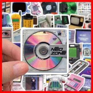 50개 빈티지 전화기 CD 테이프 스티커 레트로 만화 장비 데칼 오토바이 노트북 여행가방 방수 스티커 선물