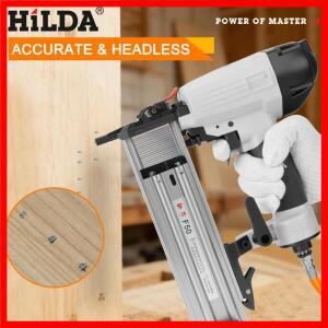 힐다 8016 공압식 네일건 에어 스테이플러 (목재 울타리 바닥재 목공 가구 장식 및 소파 제작용)