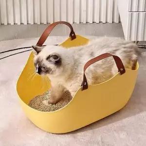 대형 고양이 화장실 변기통 반려동물 화장실 휴대용