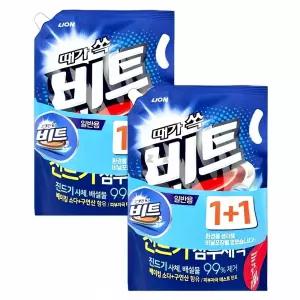 비트 액체 세탁 세제 일반용 1.55L 2개 탈취 제 천연 세탁기 청소 세척제 비누 물
