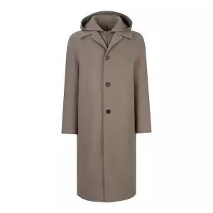 갤러리아 지이크 FW 베이지 후드 탈부착 오버핏 롱코트 PFH7014