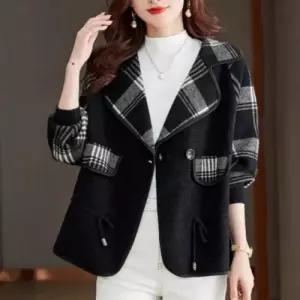 간절기 루즈핏 카라 체크 재킷 자켓 아우터 3컬러 WFLYCX1