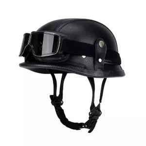 빈티지 반모 헬멧 가죽스타일 고글포함 남녀공용 레트로