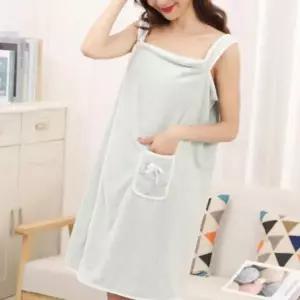 민트색 포켓형 극세사 샤워가운 겸용 원피스 목욕가운