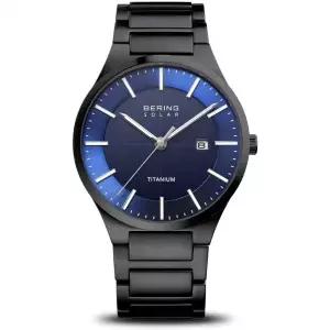 BERING 베링 남성용 아날로그 쿼츠 시계 티타늄 스트랩