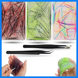 피부 긁기 방지 장난감 실리콘 감각 패드 핀셋 포함 불안 스트레스 해소 머리카락 당기기 감각 장난감 어린