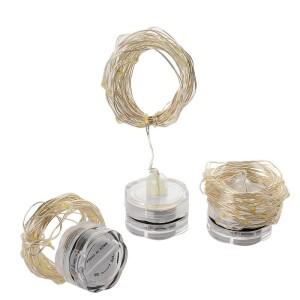 수중 LED 양초 구리 와이어 스트링 라이트 웨딩 파티용 꽃병 요정 1m 2m