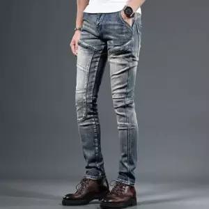 남성 청바지 슬림 스판 라이더팬츠 지퍼 바이크진
