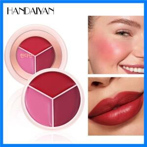 3색 벨벳 무스 블러쉬 고발색 방수 가벼운 피부 밝게 하는 롱래스팅 비퇴색 하이라이터 팔레트 화장품