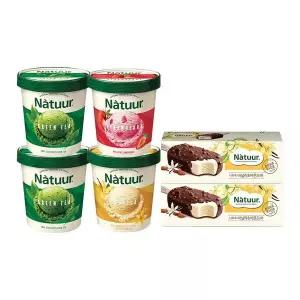 [신세계라이브쇼핑]나뚜루 파인트 녹차x2개+바닐라x1개+딸기x1개+나뚜루 바닐라아몬드바x2개