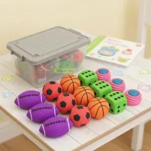 소프트 플레이볼 세트 럭비 축구 농구공 주사위 캔디볼 스포츠 유아체육 장난감 (15p)