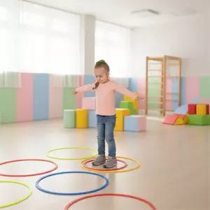 키더스 액션후프 (40cm 12개입) 훌라후프 링 유아체육 스텝 점프 훈련용 가방세트