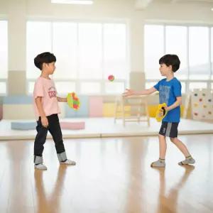 키더스 캐치볼 미트 스포츠게임 찍찍이 손바닥 글러브 그립볼 공놀이 세트 공던지기 유아체육