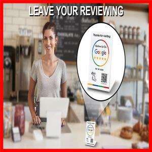 NFC 구글 QR 코드 스탠드 13.56Mhz 프로그래밍 가능 구글 NFC 및 QR 카드 NFC 스테이션 테이블 구글 리뷰