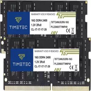 타임텍 32GB KIT(2x16GB) DDR4 2400MHz PC4-19200 비-ECC 언버퍼링 1.2V CL17 2Rx8 듀얼 랭크 260핀 SODIMM