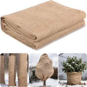 HFYZZ 39.4인치 x 49.2피트 천연 황마 버랩 원단 롤 대형 나무 트렁크 프로텍터 씨앗 커버용 겨울 서리