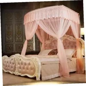 사각모기장 샤르망 캐노피 침대 모기장(180x200cm) 레이스모기장