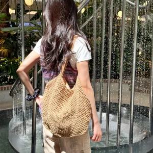 니트 뜨개 가방 숄더백 OP_M2376휴양지 데일리 캐주얼 여행패션 여름 그물