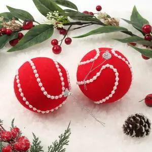 Jdt 블라썸 장식볼 2P 10cm 진주회오리트리 트리볼 악세사리 액세서리 소품 크리스마스