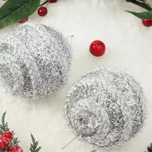 비타리토 로열실버 장식볼 2p 10cm 꽈배기로프트리악세사리 오너먼트 크리스마스 액세서리 소품 트리볼