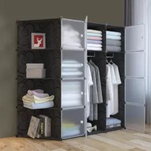 간편 조립 복합 147x147cm 식옷장 선반수납장 행거