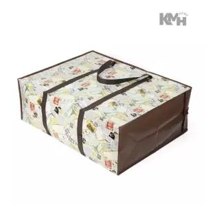 지퍼 타포린백 70X55CM 빈티지 방수 빨래 리유저블