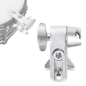 RANMING 스네어 드럼 후프 클램프 다기능 외부 조절 가능한 세트 장착 브래킷 카우벨, 잼 블록, 탬버린, 스플래시 심벌 실버