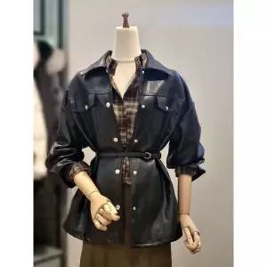 갤러리아 ab.f.z 카라넥 밸트 인조레더 가죽자켓 점퍼 ACA5HL07G