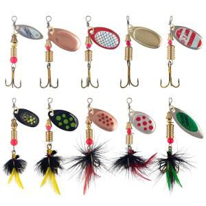 YPWUE 수탉 꼬리 낚시, 민물, 개울, 빠른 해류에 효과적인 송어, 농어, 연어용 인라인 스피너 미끼 키트 u2