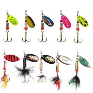 산왈 10/15/16/20PCS 수탉 꼬리 낚시 미끼 u2013 고효율 송어 미끼, 황동 스피너, 스피너 다양한 색상과