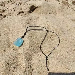 아쿠아 마린 목걸이 루스 스톤 커플 끈 아쿠아목걸이 문발 현관문발 창문발 파리문발