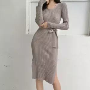 여성복 롱원피스 슬림 골지 원피스 깔끔한