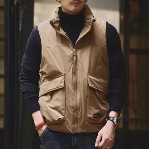 남자 조끼 패딩 글랜 사슴 90 화이트 오리털 카고 코트 겨울 야상 경량 유행4