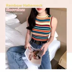 (담을고) 레인보우 데일리 홀터넥 슬림 클래식 나시티