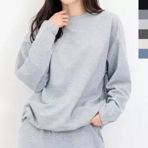 GQQ M780G 여자밴드무지맨투맨 레터링 맨투맨 주니어 루즈핏