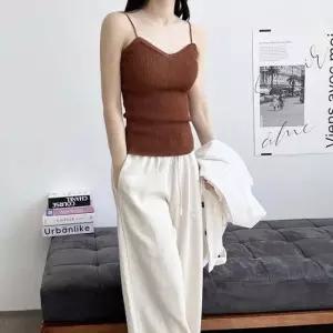 레이스 하트넥라인 골지원단 세로 짜임 여름 끈나시