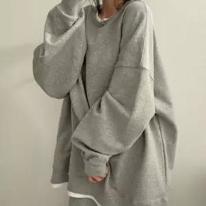 후드티 무지 스타일 라운드티 레이어드 루즈핏 여성 기본 레