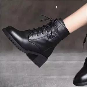 레이스업 통굽 벗기편한 여자 부츠 워커 옆지퍼 미들 키높이 여성부츠 여성워커