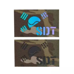 멀티캠 원단 오로라 홀로그램 반 반사 태극기 SDT 패치