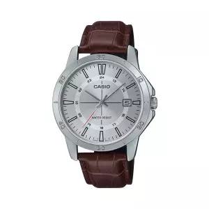 [카시오]카시오 MTP-V004L-7C 클래식 라운드 남성 가죽 아날로그 시계