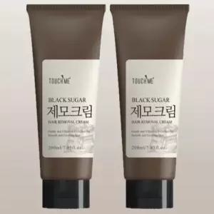 [터치미] 블랙슈가 대용량 제모크림 셀프왁싱 겨드랑이 다리털제모(200mlX2개)