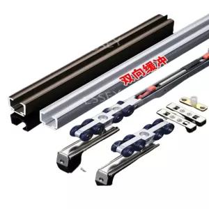 완충 이동문 부속품 미닫이문 걸림레일 레일 부품 목재문 슬라이드 댐퍼 가이드 휠 세트 포함