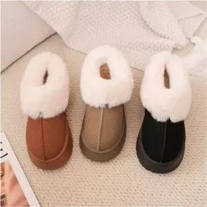 여성 겨울 발목기장 스웨이드 슬립온 털부츠 통굽 플랫폼 여성워커 여자워커 워커부츠