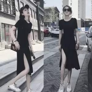 원피스 데일리 코디 치마 롱스커트홈드레스 검정원피 (KYR-WD8CB6F)