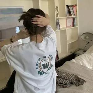 더블유 반팔 티숙 SD240406 면원피스 티숙 긴티 박시 레터링