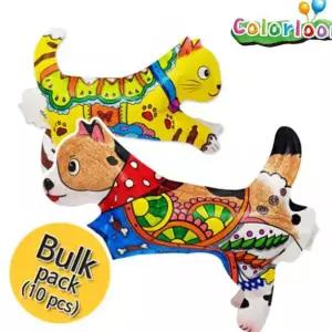컬러룬 강아지 고양이 10인 색칠 꾸미기 동물 풍선