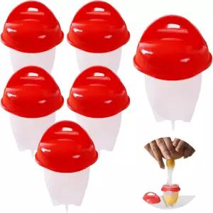 JJYHEHOT 6개 달걀 조리기 실리콘 논스틱 보일러 껍질 없는 조리 컵 없음 아침 식사로 빠른 밀렵 제공